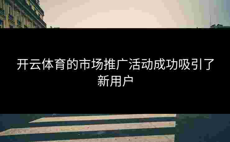 开云体育的市场推广活动成功吸引了新用户