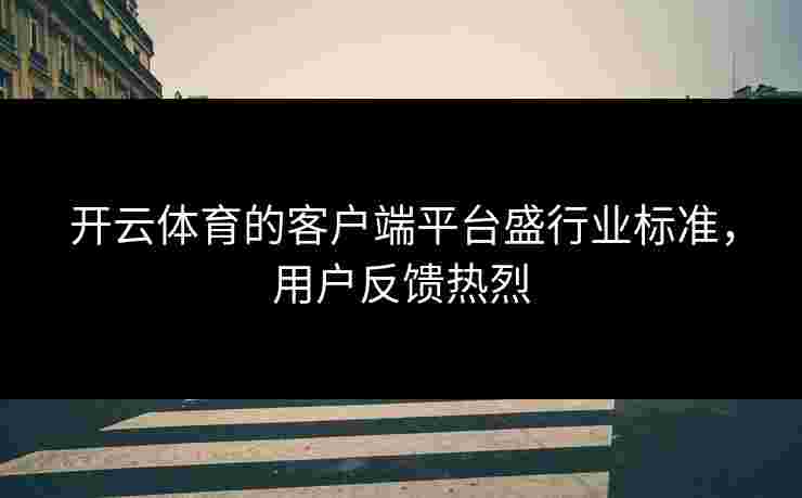 开云体育的客户端平台盛行业标准，用户反馈热烈