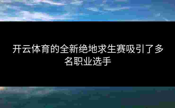 开云体育的全新绝地求生赛吸引了多名职业选手