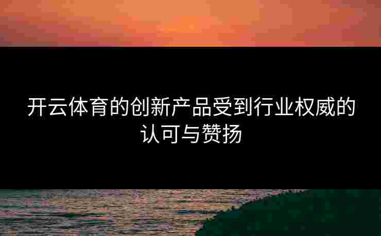 开云体育的创新产品受到行业权威的认可与赞扬